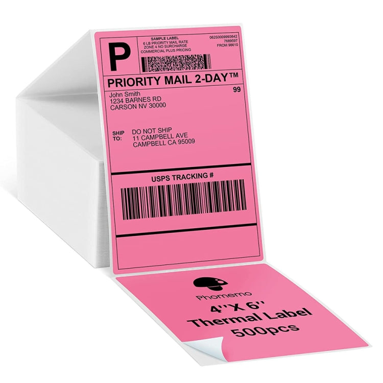 500sheets 4��6 Inch Stickers Thermal Label Paper For Phomemo PM-246S / PM-241BT / D520BT, Style: Folding Rose Red - Printer Accessories by PMC TechLife | Online Shopping South Africa | PMC TechLife | Buy Now Pay Later Mobicred