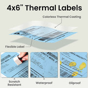 500sheets 4��6 Inch Stickers Thermal Label Paper For Phomemo PM-246S / PM-241BT / D520BT, Style: Folding White