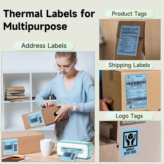 500sheets 4��6 Inch Stickers Thermal Label Paper For Phomemo PM-246S / PM-241BT / D520BT, Style: Roll Paper White