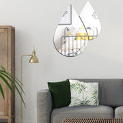2pcs /Set Acrylic Water Drops Mirror Stereo Wall Stickers Living Room Bedroom Decorative Stickers Soft Mirror(Black)