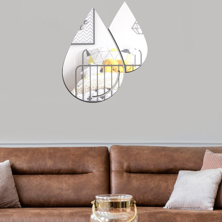 2pcs /Set Acrylic Water Drops Mirror Stereo Wall Stickers Living Room Bedroom Decorative Stickers Soft Mirror(Black) - Decorative Mirrors by PMC TechLife | Online Shopping South Africa | PMC TechLife