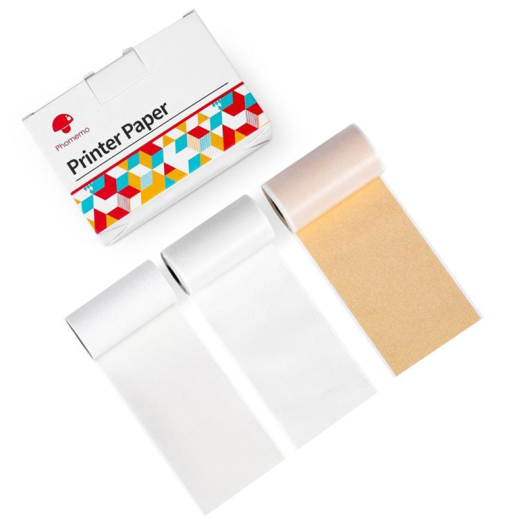 For Phomemo M02 / M02S / M02Pro 3rolls /Pack Transparent / Translucent / Gold Powder Black Letter Thermal Label Printing Paper - Printing Paper by Phomemo | Online Shopping South Africa | PMC TechLife | Buy Now Pay Later Mobicred