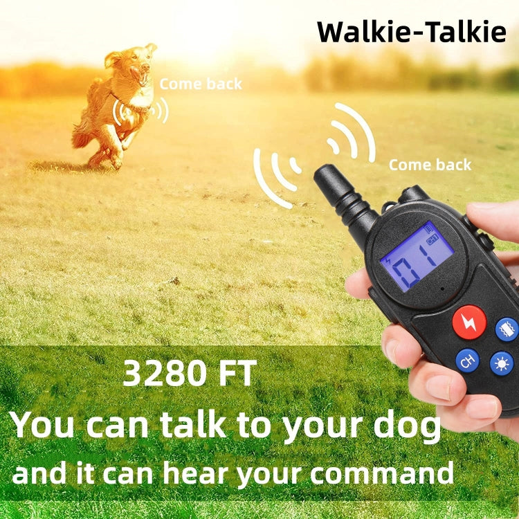 1000m Remote Control Intercom Dog Trainer Electric Shock Vibration Stop Barker(Yellow) - free shipping - PMC TechLife - Order now!
