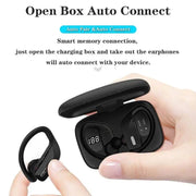 TWS Ear-mounted Noise Reduction LED Dual-battery Display Bluetooth Earphones(T16 Black)