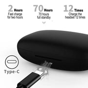 TWS Ear-mounted Noise Reduction LED Dual-battery Display Bluetooth Earphones(T16 Black)