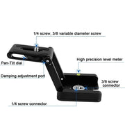 Folding Z Type Tilt Pan Tripod Head Ball Head Quick Release Plate Stand for DSLR Camera