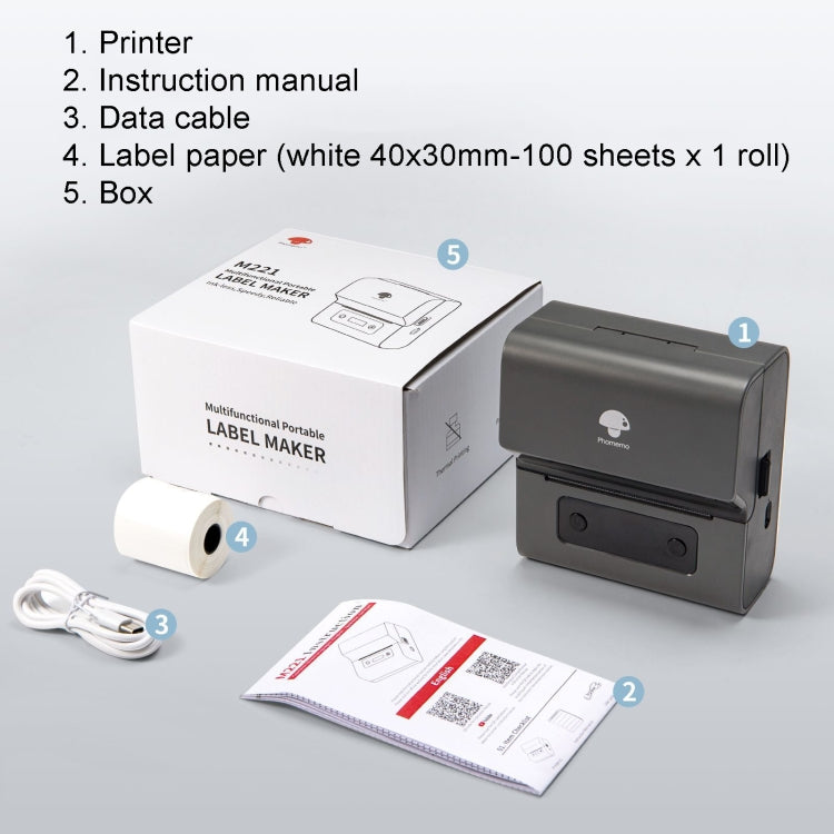 Phomemo M221 Thermal Wireless Label Printer Barcode Bluetooth Label Maker(Blue)