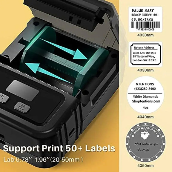 Phomemo M120 Label Maker Barcode Printer Bluetooth Thermal Label Machine(Black)