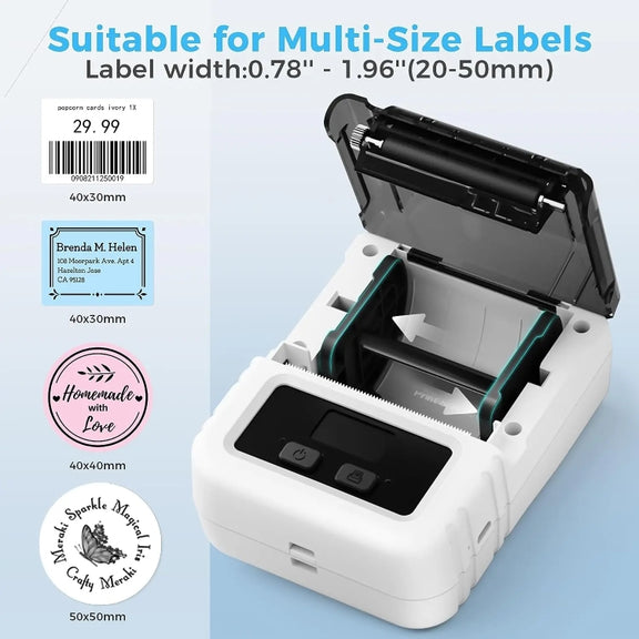 Phomemo M120 Label Maker Barcode Printer Bluetooth Thermal Label Machine(Black)