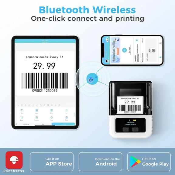 Phomemo M120 Label Maker Barcode Printer Bluetooth Thermal Label Machine(Black)