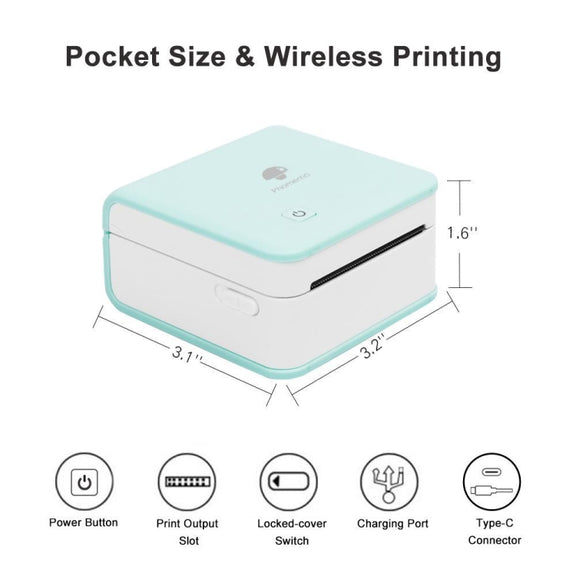 Phomemo M02 PRO Pocket Mini Small Portable Bluetooth Wrong Thermal Tag Printer(Green)