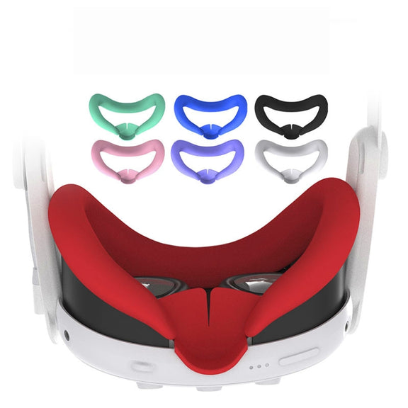 For Meta Quest 3 Silicone Face Cover Eye Mask with Nose Pad(White)