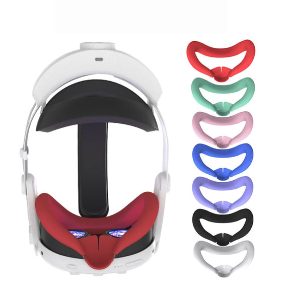 For Meta Quest 3 Silicone Face Cover Eye Mask with Nose Pad(White)