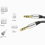 10m Audio Mixing Console Amplifier Drum Connection Cable 6.35MM Male To Male Audio Cable 28AWG OD4.0MM(Silver)