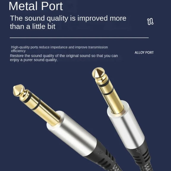 10m Audio Mixing Console Amplifier Drum Connection Cable 6.35MM Male To Male Audio Cable 28AWG OD4.0MM(Silver)