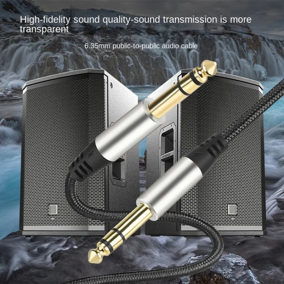 10m Audio Mixing Console Amplifier Drum Connection Cable 6.35MM Male To Male Audio Cable 28AWG OD4.0MM(Silver)