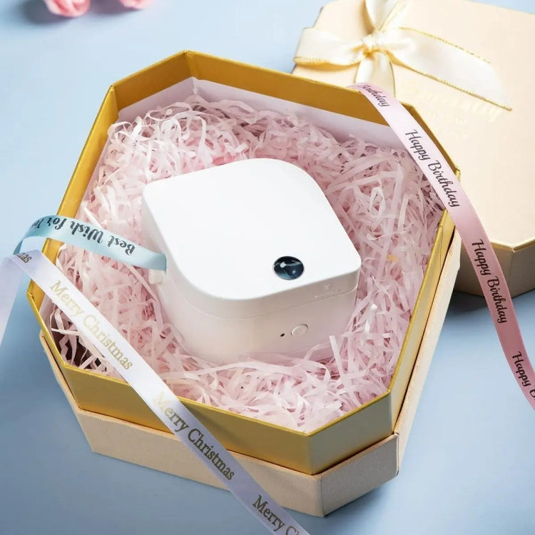 For Phomemo P12 / P12 Pro 12mm x 2m Thermal Transfer Label Ribbon(Gold Word On White)