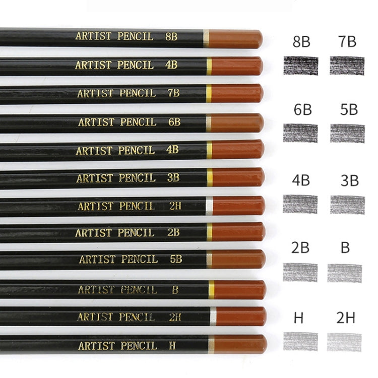 28-in-1 Sketch Drawing Pencil Set 2H-8B Special Pencil for Art Painting - Pencils by PMC TechLife | Online Shopping South Africa | PMC TechLife