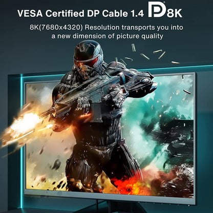 1.5m DP Cable 8K Computer Monitor Connection Cable 30AWG OD6.3MM With Nylon Mesh(Black Version 2.1) -  by PMC Jewellery | Online Shopping South Africa | PMC Jewellery | Buy Now Pay Later Mobicred