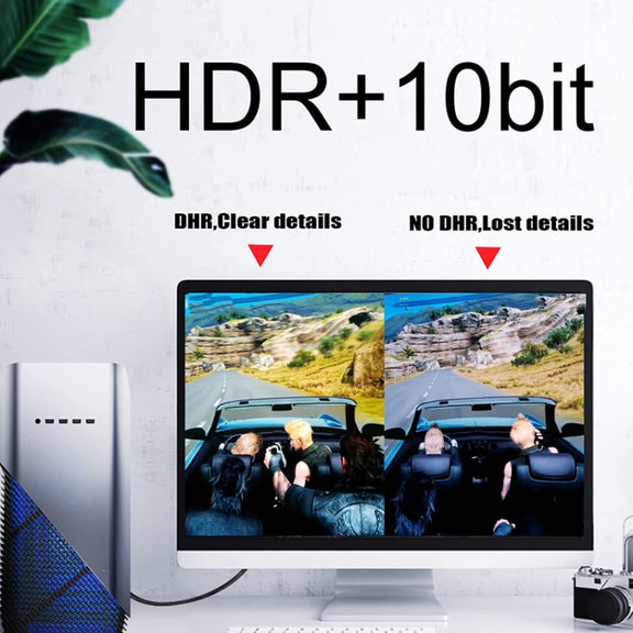 1.5m DP Cable 8K Computer Monitor Connection Cable 30AWG OD6.3MM With Nylon Mesh(Black Version 2.1)