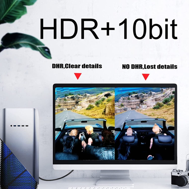 1.5m DP Cable 8K Computer Monitor Connection Cable 30AWG OD6.3MM With Nylon Mesh(Black Version 2.1)