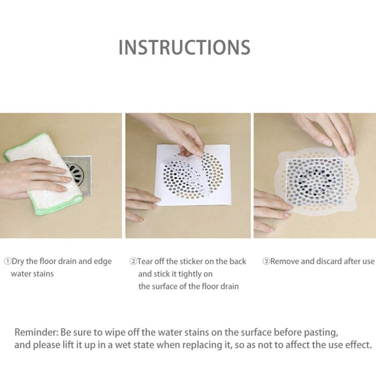 FASOLA 15pcs /Bag Sink Disposable Filter Sewer Mouth Non-woven Floor Drain Sticker, Spec: Small Hole - free shipping - PMC Jewellery - Order now!
