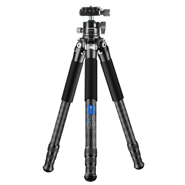 BEXIN RC254+LH-28 Carbon Fiber Portable Folding Tripod SLR Camera Low Gravity Center Gimbal Photography Bracket