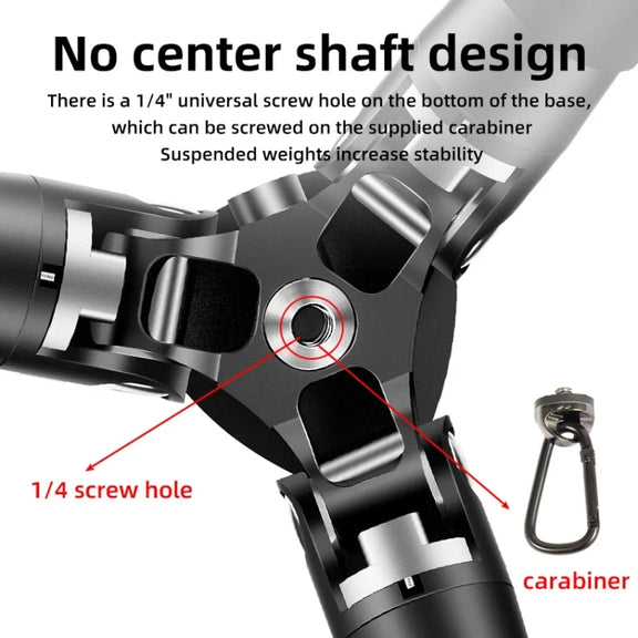BEXIN RC254 Carbon Fiber Portable Folding Tripod SLR Camera Low Gravity Center Gimbal Photography Bracket