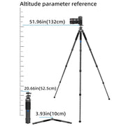 BEXIN RC254+LH-28 Carbon Fiber Portable Folding Tripod SLR Camera Low Gravity Center Gimbal Photography Bracket