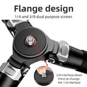 BEXIN RC254 Carbon Fiber Portable Folding Tripod SLR Camera Low Gravity Center Gimbal Photography Bracket