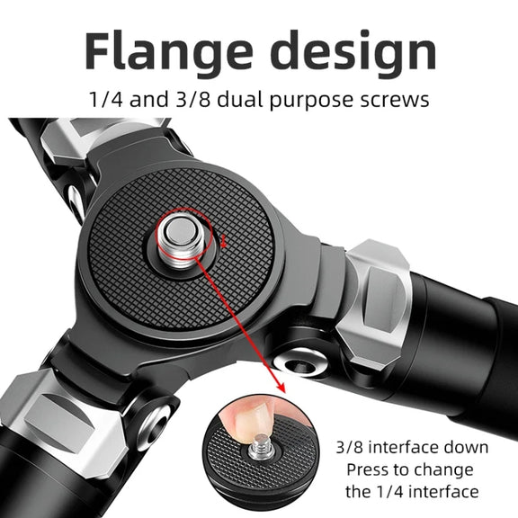 BEXIN RC254+LH-28 Carbon Fiber Portable Folding Tripod SLR Camera Low Gravity Center Gimbal Photography Bracket