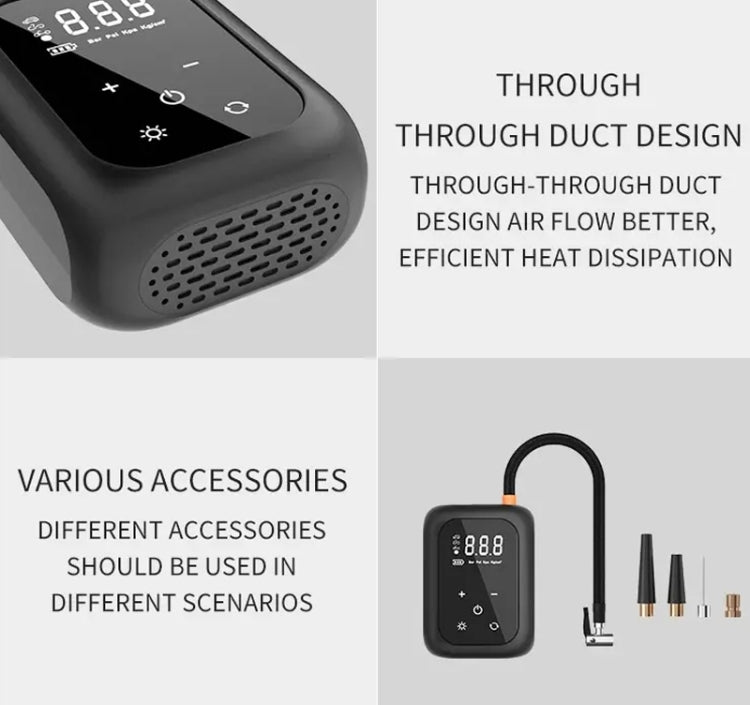 Multifunctional Portable Car Electric Wireless Tire Inflator Pump(Touch Screen Button) - Inflatable Pump by PMC TechLife | Online Shopping South Africa | PMC TechLife