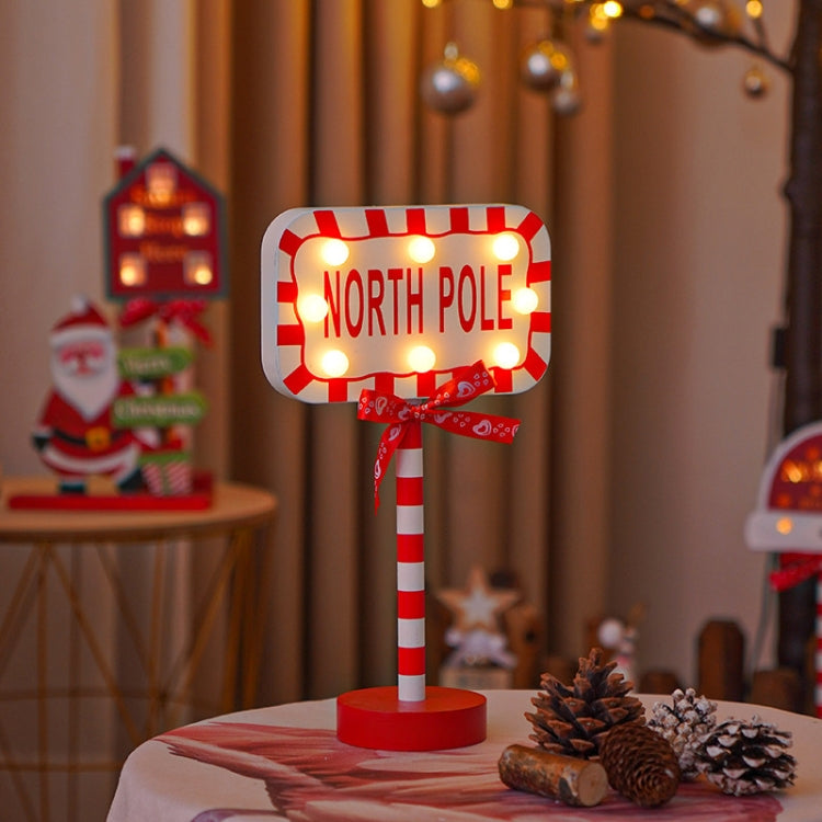 Christmas Street Sign STOP Decorative Lights Wooden Window Atmosphere LED Lights, Style:  NORTH POLE - Christmas Decoration Lamps by PMc TechLife | Online Shopping South Africa | PMc TechLife | Buy Now Pay Later Mobicred
