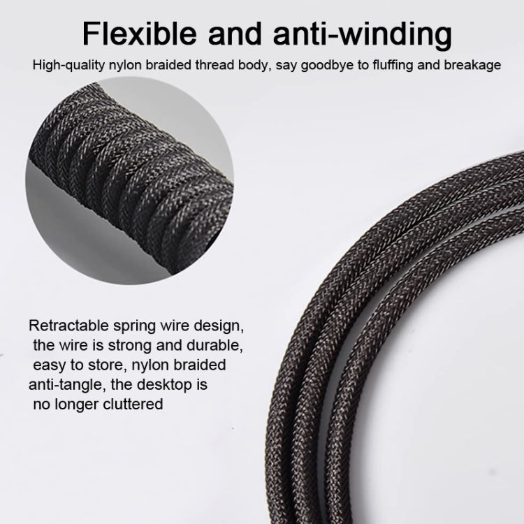 USB-C/Type-C  Mechanical Keyboard Wire Computer Aviation Connector,Cable Length: 3m(White) - Other by PMC TechLife | Online Shopping South Africa | PMC TechLife | Buy Now Pay Later Mobicred