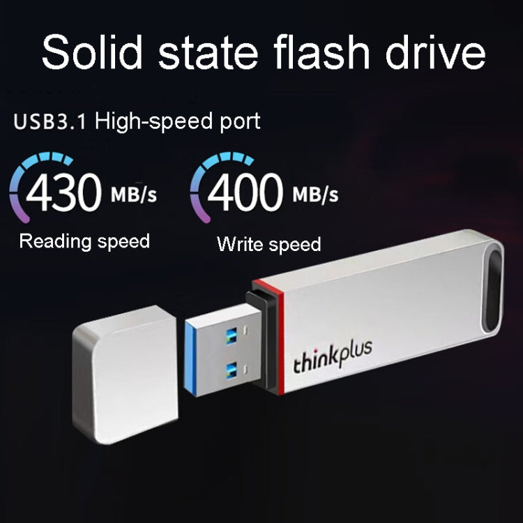 Lenovo Thinkplus TU100Pro USB3.1 Solid State Flash Drive High Capacity Metal USB Memory Disk, Size: 512G(Gray)