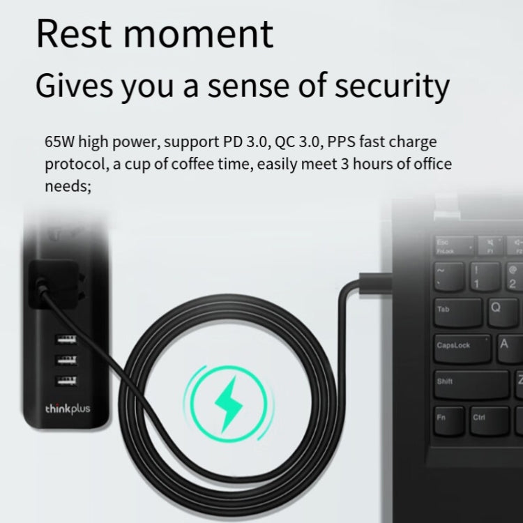 Lenovo Thinkplus YOUNG Lipstick 65W Power Adapter Mobile Phone Tablet PD Fast Charger,CN Plug - free shipping - PMC TechLife - Order now!