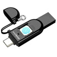 Lenovo Thinkplus TFU301 Dual Interface Type-C+USB Fingerprint Encrypted USB Flash Drive, Capacity: 256G - free shipping - PMC TechLife - Order now!