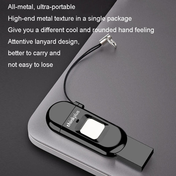 Lenovo Thinkplus TFU301 Dual Interface Type-C+USB Fingerprint Encrypted USB Flash Drive, Capacity: 32G