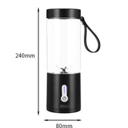 Portable Multifunctional USB Rechargeable Juice Extractor Cup Mini Electrical Juicer(Black)