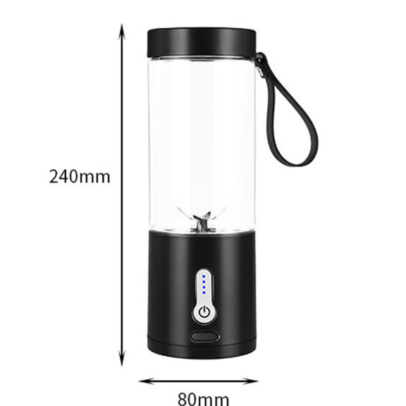 Portable Multifunctional USB Rechargeable Juice Extractor Cup Mini Electrical Juicer(Black)