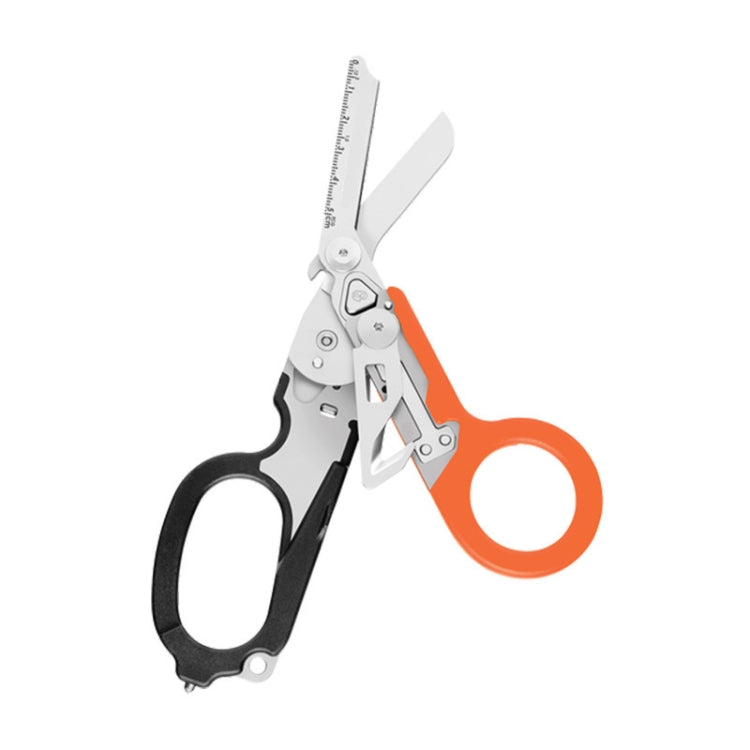 Multifunctional Outdoor First Aid Equipment Foldable Gadget Scissors(Black And Orange) - Emergency Tools by PMC TechLife | Online Shopping South Africa | PMC TechLife