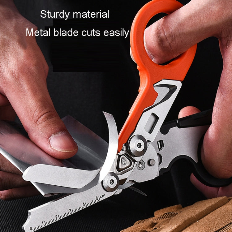Multifunctional Outdoor First Aid Equipment Foldable Gadget Scissors(Black And Orange) - Emergency Tools by PMC TechLife | Online Shopping South Africa | PMC TechLife