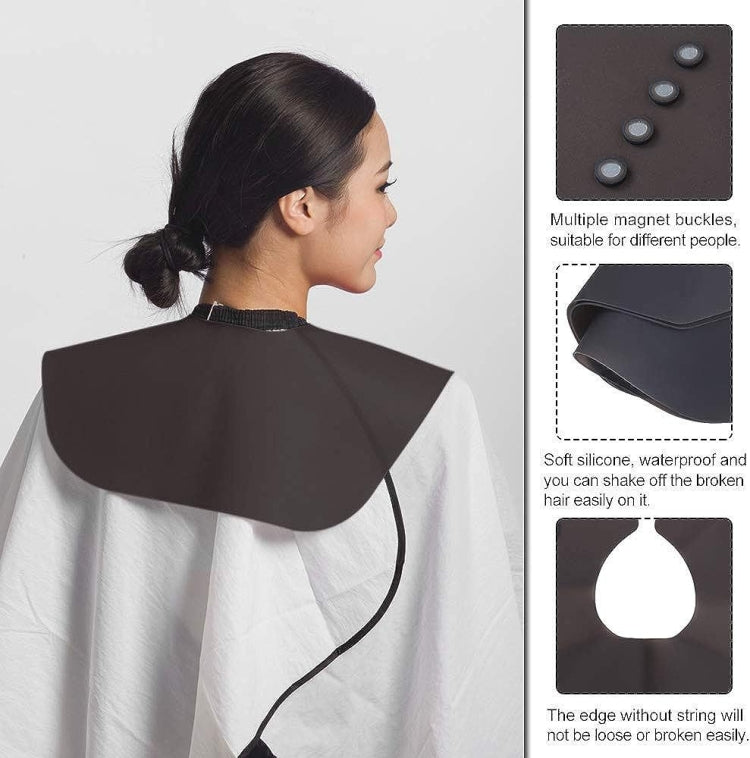 Hair Cutting Adjustable Shawl Capes Silicone Hairdressing Pad Neck Wrap Guard for Salon, Spec: Large Red