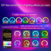Flame Mountain Ambient Light Wireless Charger Smart Alarm Clock Bluetooth Speaker with Wake-up Function(Black)