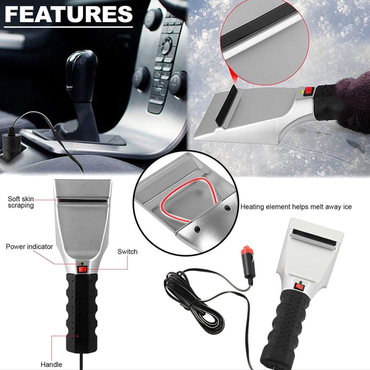 12V Multifunctional Heated Car Snow Shovel Winter Snow Removal Tools(Black+Silver) - free shipping - PMC TechLife - Order now!