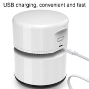 Desktop Mini Vacuum Cleaner USB Rechargeable Office Home Portable Paper Cleaner(White)