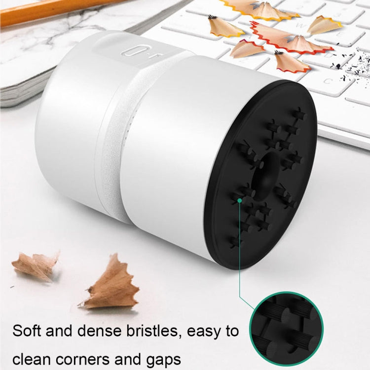 Desktop Mini Vacuum Cleaner USB Rechargeable Office Home Portable Paper Cleaner(White)
