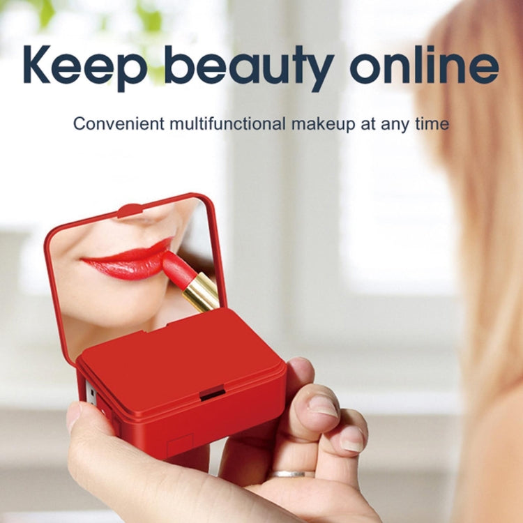 5-In-1 Telescopic Multifunctional Charging Cable Phone Bracket Function With Makeup Mirror(Red) - Multifunction Cable by PMC Jewellery | Online Shopping South Africa | PMC Jewellery | Buy Now Pay Later Mobicred