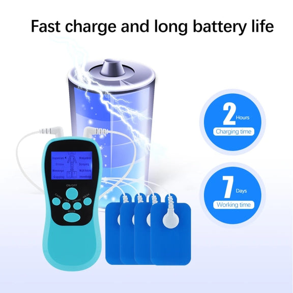 Multifunctional Low Frequency Pulse Meridian Physiotherapy Massage Instrument, Color: Blue Standard