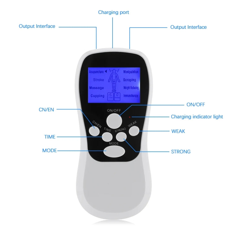 Multifunctional Low Frequency Pulse Meridian Physiotherapy Massage Instrument, Color: White Standard